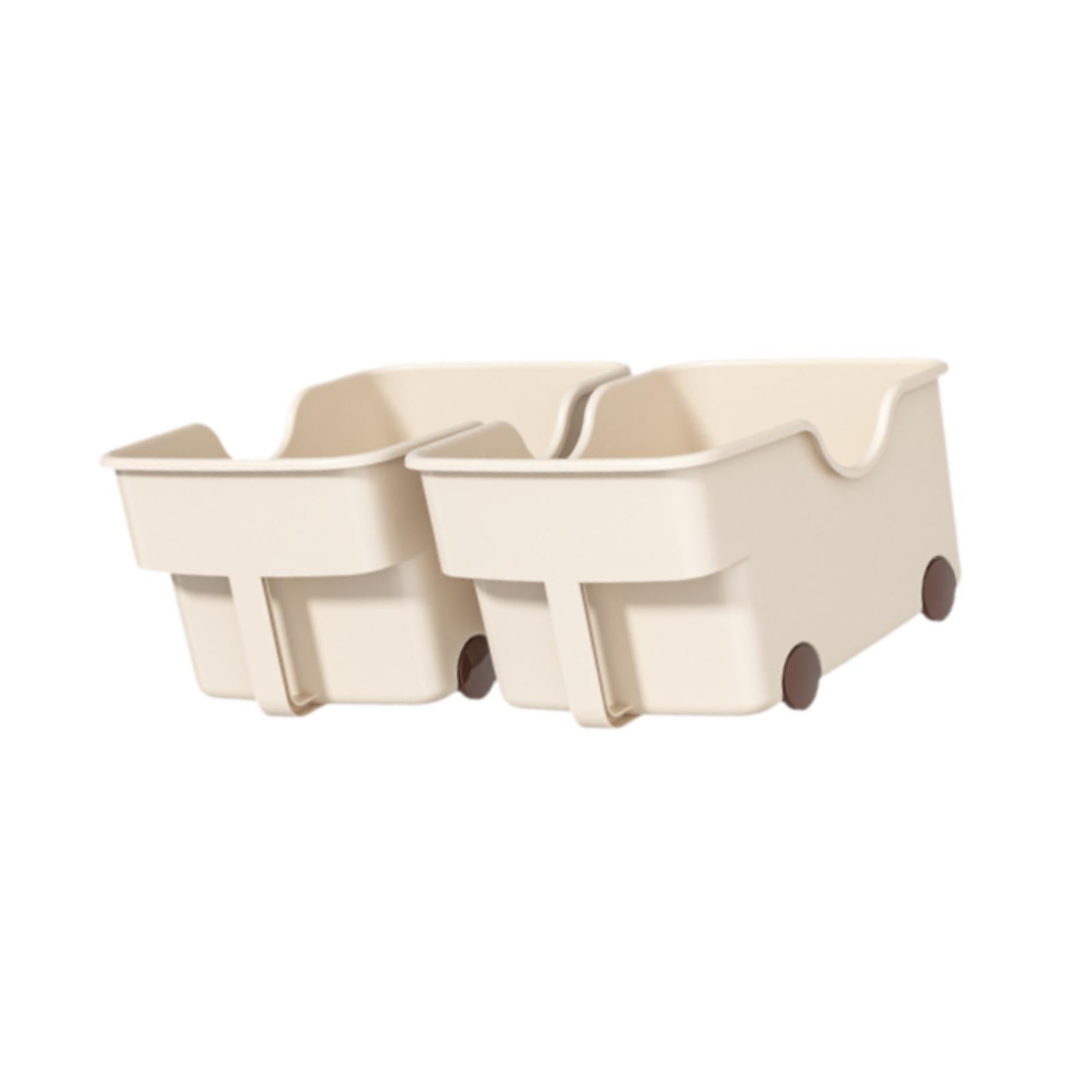Baoblaze 2Pcs Kitchen Cabinet Organizer Bin Storage Box Food Organizing Deep Wheeled Container for under Sink Kitchen Countertop Sewer