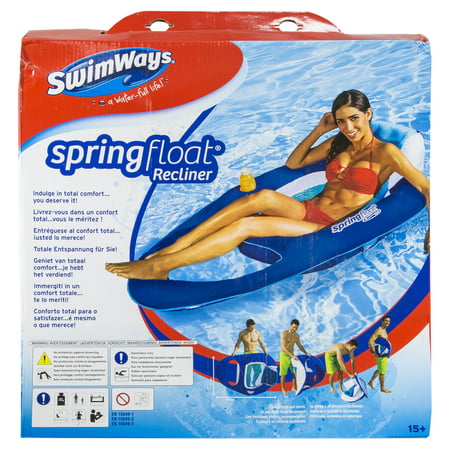 SwimWays Spring Float Recliner - Swim Lounger for Pool or (Best Swimming Lakes In Washington State)