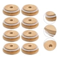 thumbnail image 4 of MasteelfCA 4pcs Mason Jar Lids with Straw Hole Reusable Bamboo Lids for Beer Can Glass, 4 of 8