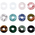 thumbnail image 1 of Colgantes de piedra natural en forma de disco de donut de 12 colores, cuentas de piedra de donut redondas y planas (18 x 4,5 mm), para bisutería. Agujero: 5,5 mm., 1 of 8