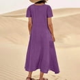 thumbnail image 5 of Dresses For Women Sevevn Women's Summer Short Sleeve Solid Color Soft Comfortable Long Dress, 5 of 6