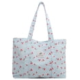 thumbnail image 1 of (Doblado para La Entrega) 7134 Bolso Compras Pequeño Con Fresa Y Cereza Fresca Bolso Compras Gran Capacidad Bolso Hombro Portátil Nailon para Desplazamientos (estilo 3) Azul Cereza, 1 of 9