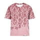 thumbnail image 4 of Camiseta de Cuello Redondo de Manga Corta Impresa de los Pantalones Cortos de las Mujeres, Poliéster de Lentejuelas de Partido de Moda, 4 of 8