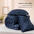thumbnail image 5 of Queen Comforter Set - Navy Blue Comforter, Boho Tufted Shabby Chic Bedding for Kids, 3 Pieces Vintage Farmhouse Bed Set for All Seasons, Fluffy Soft Bedding with 2 Pillow Shams, 5 of 6