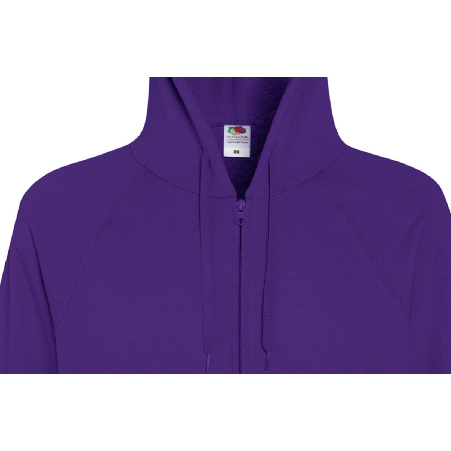 Purple M Fruit of the Loom Mens Lightweight Full Zip Jacket/Hoodie