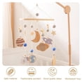 thumbnail image 4 of Bassinet Mobile 360° Rotating Space Theme, Wooden Crib Mobile for Baby Boys Girls, Soothing Nursery Decor with Planets Spaceship, 4 of 7