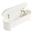 thumbnail image 6 of Furniture of America Ouria Chenille Fabric Modern Entryway Storage Bench, White, 6 of 7