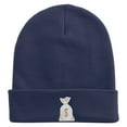 thumbnail image 5 of Sheriff Money Bag Logo Embroidered 12 Inch Long Knitted Beanie - Navy OSFM, 5 of 5