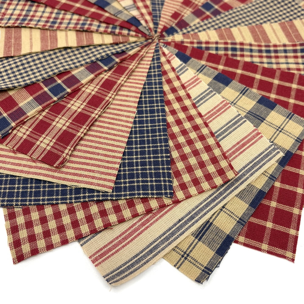 JCS American Heritage Red & Blue Ragged Homespun Cotton Quilt Kit (200+ Six inch Squares)