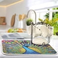 thumbnail image 5 of FREEAMG Dish Drying Mat Peacock Absorbent Microfiber Kitchen Dish Mat Super Absorbent Dish Drainer Mat for Kitchen Counter 16" x 18", 5 of 7