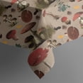 thumbnail image 5 of Red Mushroom Flower Brown Pattern Square Tablecloth,Waterproof Square Table Cover,Wipeable Spillproof Washable Table Cover for Home Kitchen Party Decor 60"x60"(152x152cm), 5 of 6