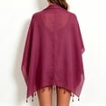 thumbnail image 6 of Hilenly Fringe Kimono Beach Cover Ups for Women Long Cardigan Cover Up with Tassel Swimsuit Coverup, 6 of 10