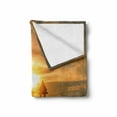 thumbnail image 2 of Beach Soft Flannel Fleece Blanket, Wooden Dock Serene Bangkok Bay Morning Sunshine and Ocean Picture Print, Cozy Plush for Indoor and Outdoor Use, 50" x 70", Dark Blue Yellow Brown, by Ambesonne, 2 of 6