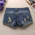 thumbnail image 6 of LYMAYTER Women Denim Shorts Low Waist Hole Jeans Summer Fallow Shorts Fashion Elastic Force Jeans for M-2XL, 6 of 7