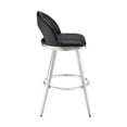 thumbnail image 4 of Lottech Swivel Counter Stool in Brushed Stainless Steel and Black Faux Leather, 4 of 12