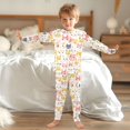 thumbnail image 6 of Dailycode Cotton Pajama Set Snug Fit Long Sleeve Top and Pants for 18M-8Y Watercolor Cat Heads, 6 of 7