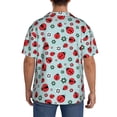 thumbnail image 3 of Hirioo Ladybugs And Flowers 1 for Men's Cuban Collar Short Sleeve Shirt Button Down Shirt Beach Summer Shirts Wedding Vacation Shirts-Medium, 3 of 5