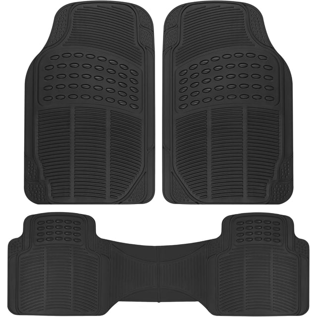 Alfombrillas para coches, camiones y SUV, juego de 3 alfombrillas para todo tipo de clima con diseño de ajuste universal, alfombrillas de coche duraderas con ranuras de captura