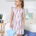 thumbnail image 4 of Fotbe Lavender Flowers Vestido de Dormir para Niñas de 3 a 10 Años, Mangas Cortas, Estilo Princesa, Pijama Camisón con Mangas Voladas-Large, 4 of 6
