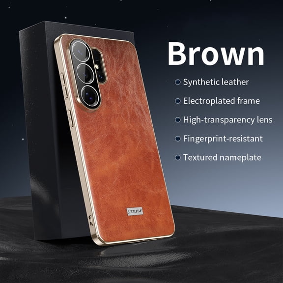 Allytechgroup for Samsung Galaxy S26 Ultra Case, PU Leather Slim Shock-Absorbent Non-Slip Anti-Scratch Shockproof Phone Cover for Samsung Galaxy S26 Ultra 6.9", Brown