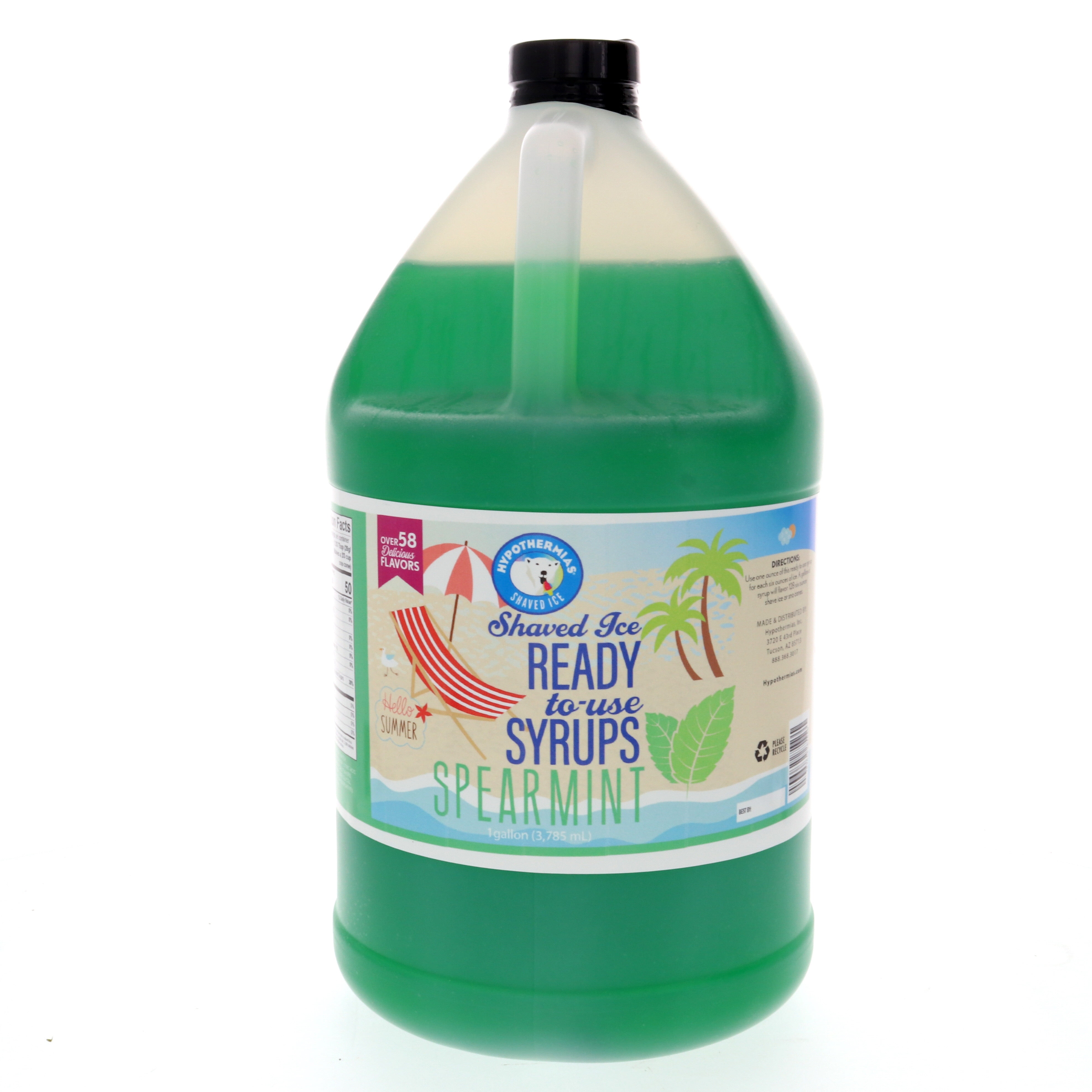 Spearmint Ready to Use Hawaiian Shaved Ice or Snow Cone Syrup Gallon (128 Fl. Oz)