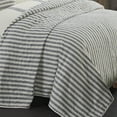 thumbnail image 2 of Piper Classics Market Place Blue Ticking Stripe Cotton King Quilt, Beige, Denim Blue - Reversible, 2 of 6