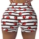 thumbnail image 2 of Fotbe Ladybugs on Black and White Striped1 Shorts Sin Costuras – Shorts Deportivos de Cintura Alta para Mujer, Elásticos para Gimnasio, Yoga, Running o Ciclismo-Large, 2 of 8