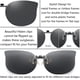thumbnail image 3 of Gafas de Sol de Clip CAXMAN con Lente Polarizado de Ojo de Gato para Mujer Gris, 3 of 6