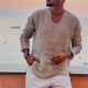 thumbnail image 2 of Mens Shirts Deep V-Neck Long Sleeve T-Shirt Tee Blouse Top Casual Muscle, 2 of 8