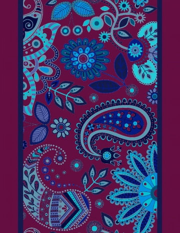IBA Indianbeautifulart Pink Leaves & Floral Paisley Fabric Laces For Crafts Printed Velvet&nbsp;Trim&nbsp;Fabric Sewing Border Ribbon&nbsp;Trims&nbsp;9 Yards 3 Inches