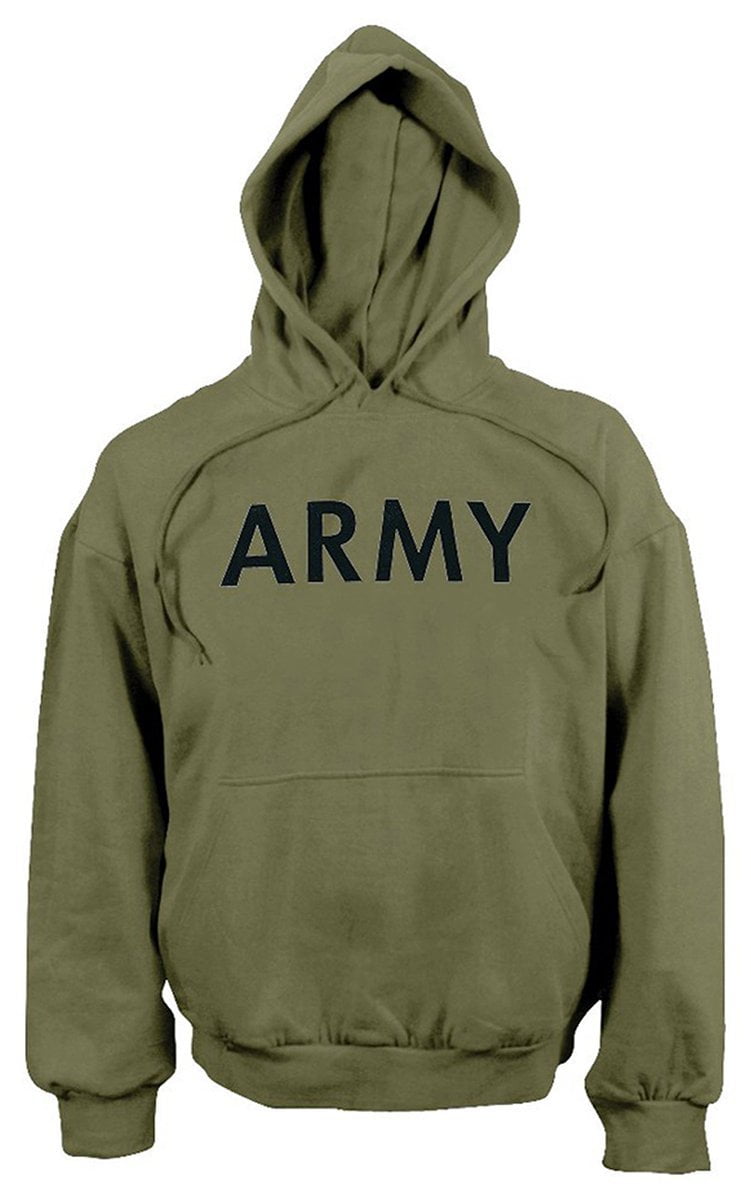 Hooded Pullover Sweatshirt Olive Drab Hoodie Mens Size XL