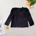 thumbnail image 4 of Diufon Warm Knit Sweater for Girls Ruffle Long Sleeve Cotton Pullover Top Solid Color Fall Winter Knitwear Shirts, 4 of 7