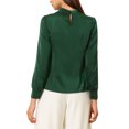 thumbnail image 3 of Allegra K Women's Satin Stand Collar Silky Soft Casual Work Top, 3 of 6