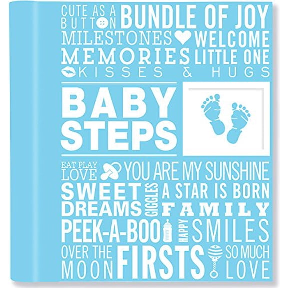 Pre-Owned Baby Steps Babys First-year Album: Blue Boys Baby Book, 9781441315991, 1441315993, Hardcover, Gjr Spi edition