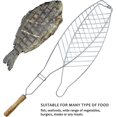 thumbnail image 3 of Grille de Poisson Barbecue Chromée avec Poignée en Bois (1 Pce, Marron), 3 of 5