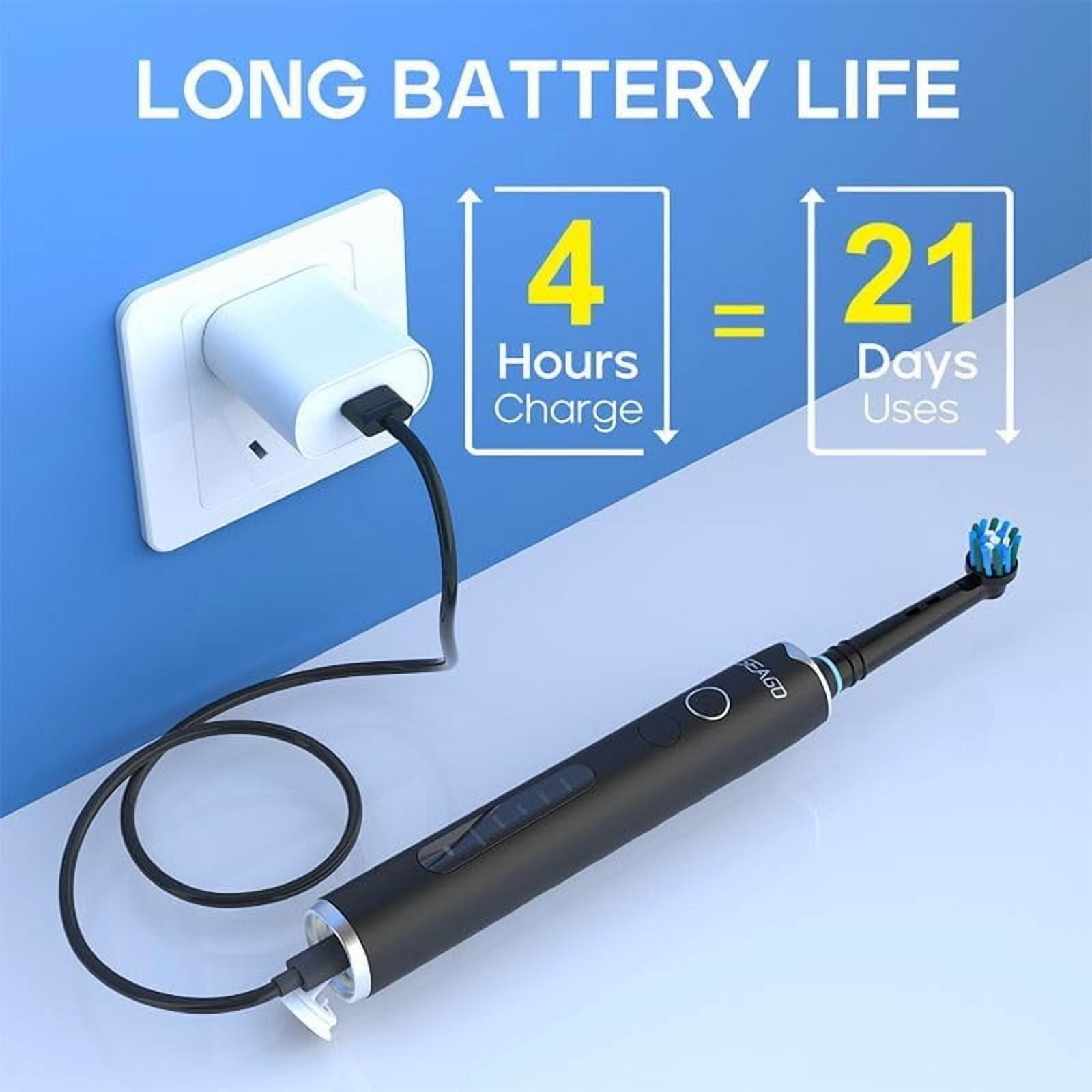 Electric Toothbrush with 3 Brush Heads, 5 Modes Rechargeable Toothbrush Waterproof