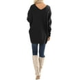 thumbnail image 5 of Women Long SLeeve V Neck Irregular Hem Tunic Top, 5 of 5
