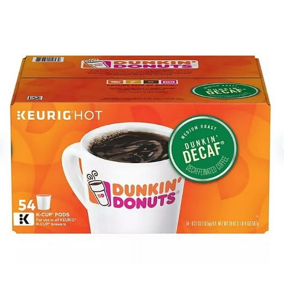 Dunkin' Decaffeinated Medium Keurig Coffee Pods, 54 Ct