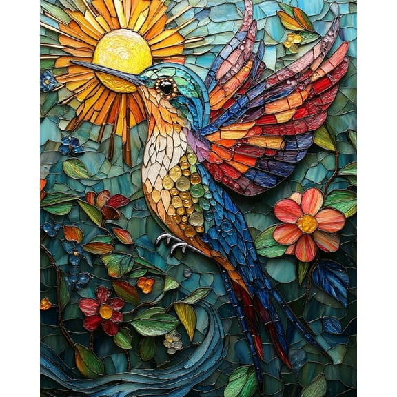 Paint by Numbers for Adults Kids Beginner Hummingbird in the Sun DIY Acrylic Painting by Numbers Kits with Brushes Acrylic Pigment Home Decoration Gifts 16 x 20 inch
