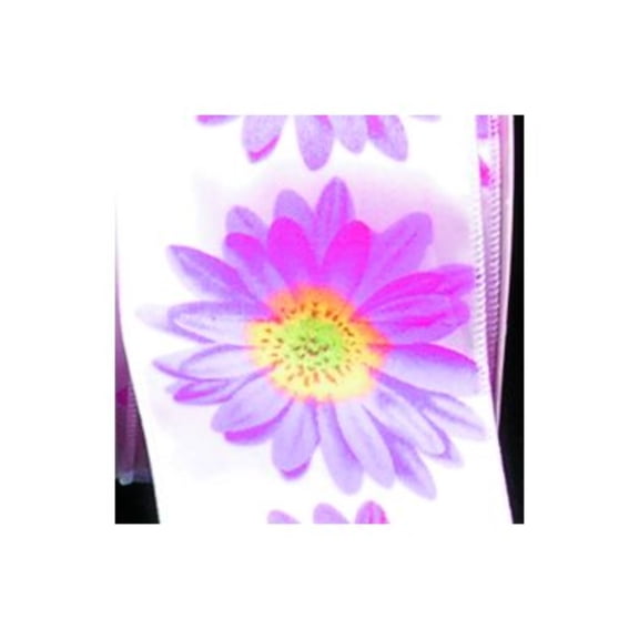 The Ribbon People White and Purple Floral Wired Craft Ribbon 2.5 x 20 Yards