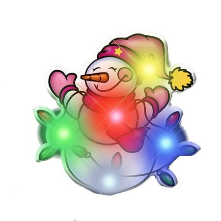 The Body Shop Christmas Snowman Tangled Up In Christmas Lights Flashing Body Light Lapel Pins ()