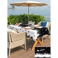 thumbnail image 4 of Outdoor Tablecloth with Umbrella Hole and Zipper, Black Christmas Rectangle Table Cloth 54x80 Inch Waterproof Tablecloth, Xmas Elk Tree Snowflake Forest Picnic Table Cover for Patio Camping, 4 of 7