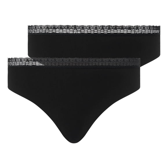 Chantelle Braguitas para mujer paquete de 2 - Cozy Chic, invisibles, transpirables Negro XL (X-Large)