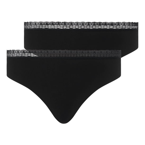 Chantelle Braguitas para mujer paquete de 2 - Cozy Chic, invisibles, transpirables Negro XL (X-Large)