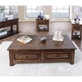 thumbnail image 2 of Bowery Hill Rustic Solid Wood 4-Drawer Coffee Table in Walnut, 2 of 5