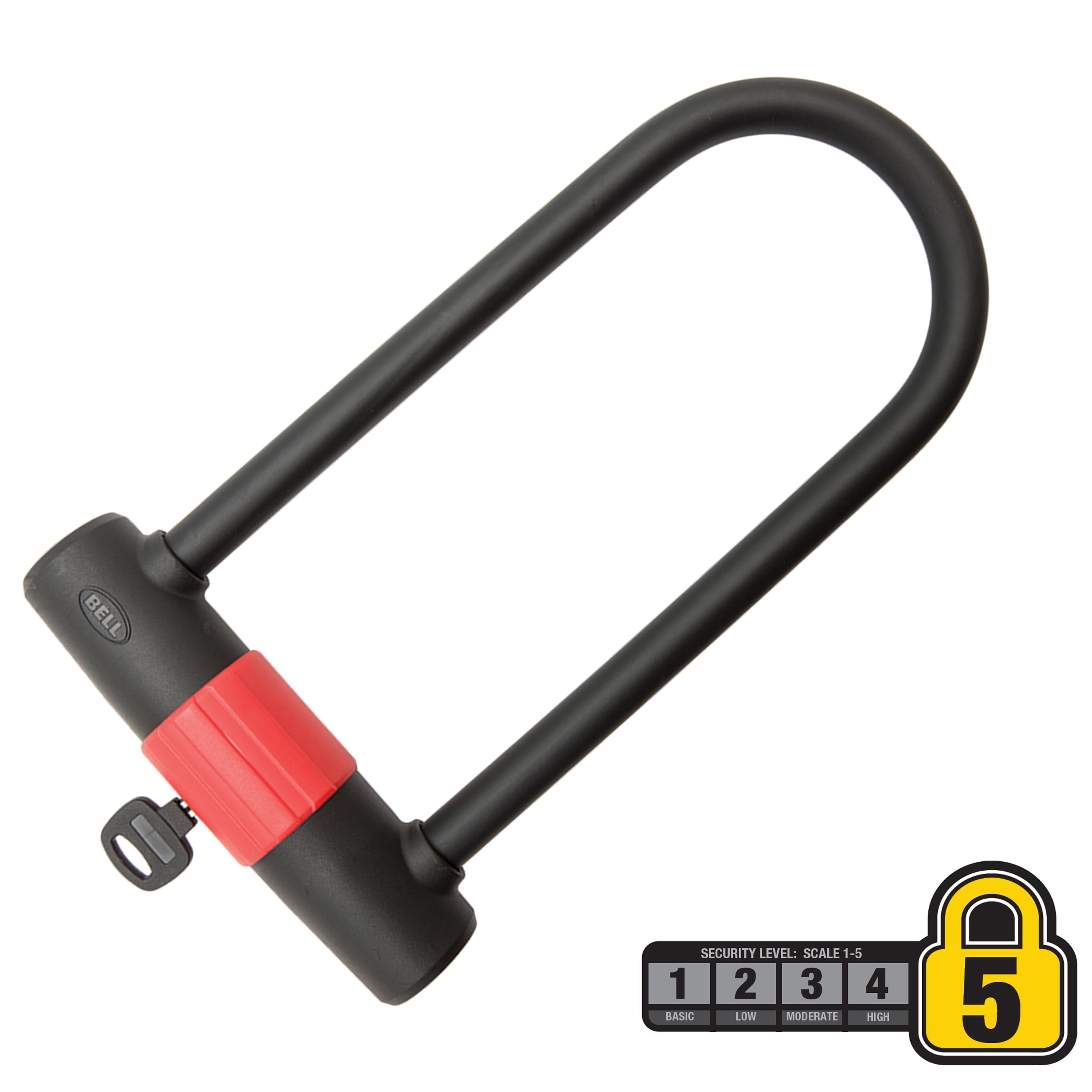 Bell Bike Bicycle Long U-lock Anti-theft Shackle 2 Keys Hardened Steel Level 5 for sale online 