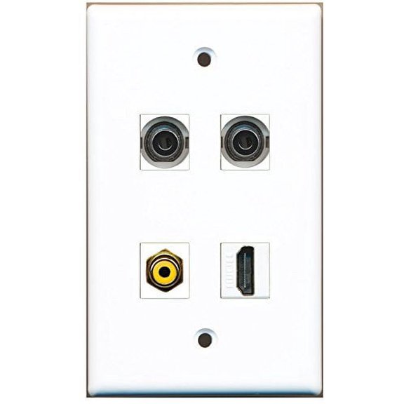 RiteAV - 1 Port HDMI 1 Port RCA Yellow 2 Port 3.5mm Wall Plate