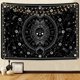 thumbnail image 1 of Tapiz de pared con diseño de sol y luna de 150 x 200 cm, decoración psicodélica, tapiz de pared abstracto, astrología celestial para dormitorio, blanco y negro, 1 of 5