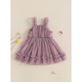 thumbnail image 6 of RUINIXCW Kids Toddler Baby Girl Summer Tulle Dress Birthday Cake Smash Outfit Baby Girls Photoshoot Outfits Sleeveless Mesh Ruffled Princess Birthday Baptism Wedding Party Dress, 6 of 9
