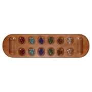 WE Games Coffee Table African Stone Game Mancala - Solid Wood with Walnut Stain